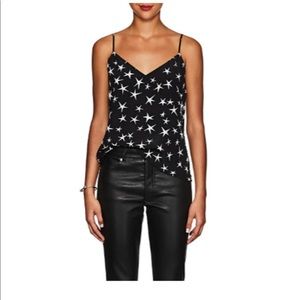 L’agence Black Silk Camisole With Stars